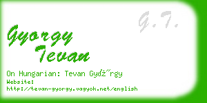 gyorgy tevan business card